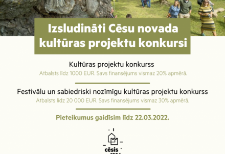 Izsludināti Cēsu novada kultūras projektu konkursi