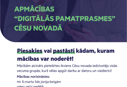 Atklāta pieteikšanās apmācībām "Digitālās pamatprasmes"