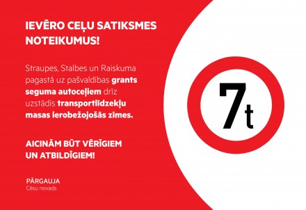 Pārgaujā uzstādīs īslaicīgās transportlīdzekļu masas ierobežojošās zīmes uz grants seguma ceļiem