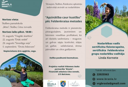 Aicina uz bezmaksas veselības veicināšanas nodarbībām "Apzinātība caur kustību"