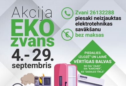 "EKO ZVANS" – piesaki elektrotehnikas izvešanu un laimē!