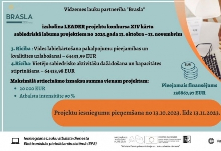 Izsludināta LEADER projektu konkursa XIV kārta sabiedriskā labuma projektiem