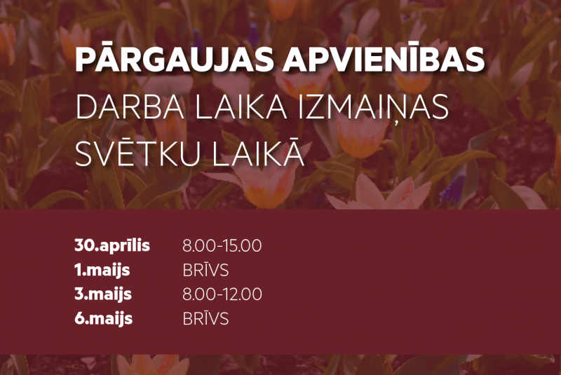 Darba laika izmaiņas svētkos