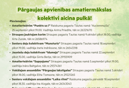 Pārgaujas amatiermāksalas kolektīvi aicina pulkā!