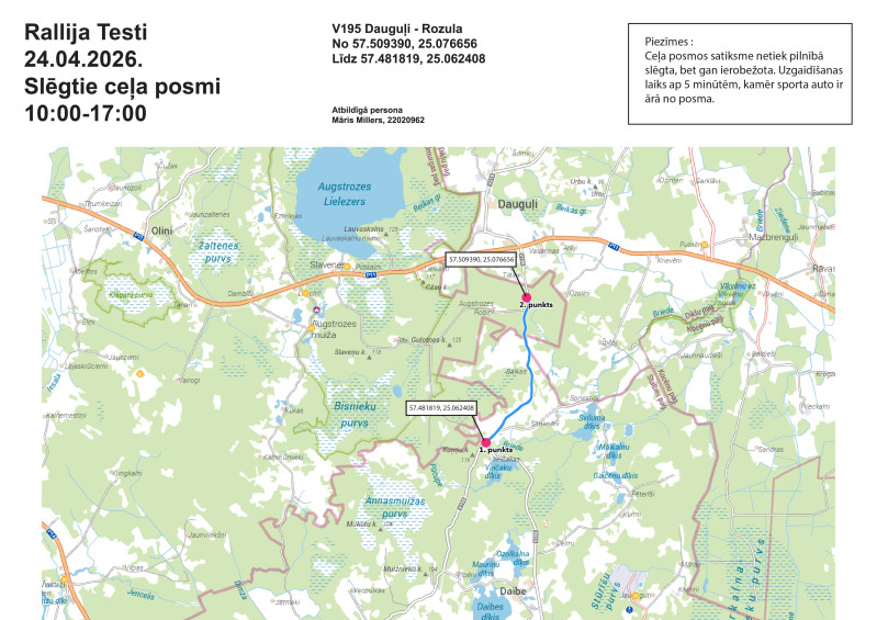 24. un 25. aprīlī Stalbes pagastā notiks rallija auto treniņi