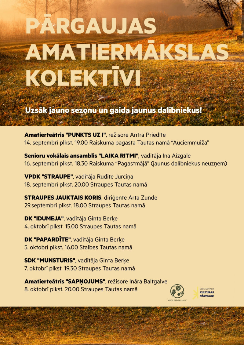 Amatiermākslas kolektīvi uzsāk jauno sezonu
